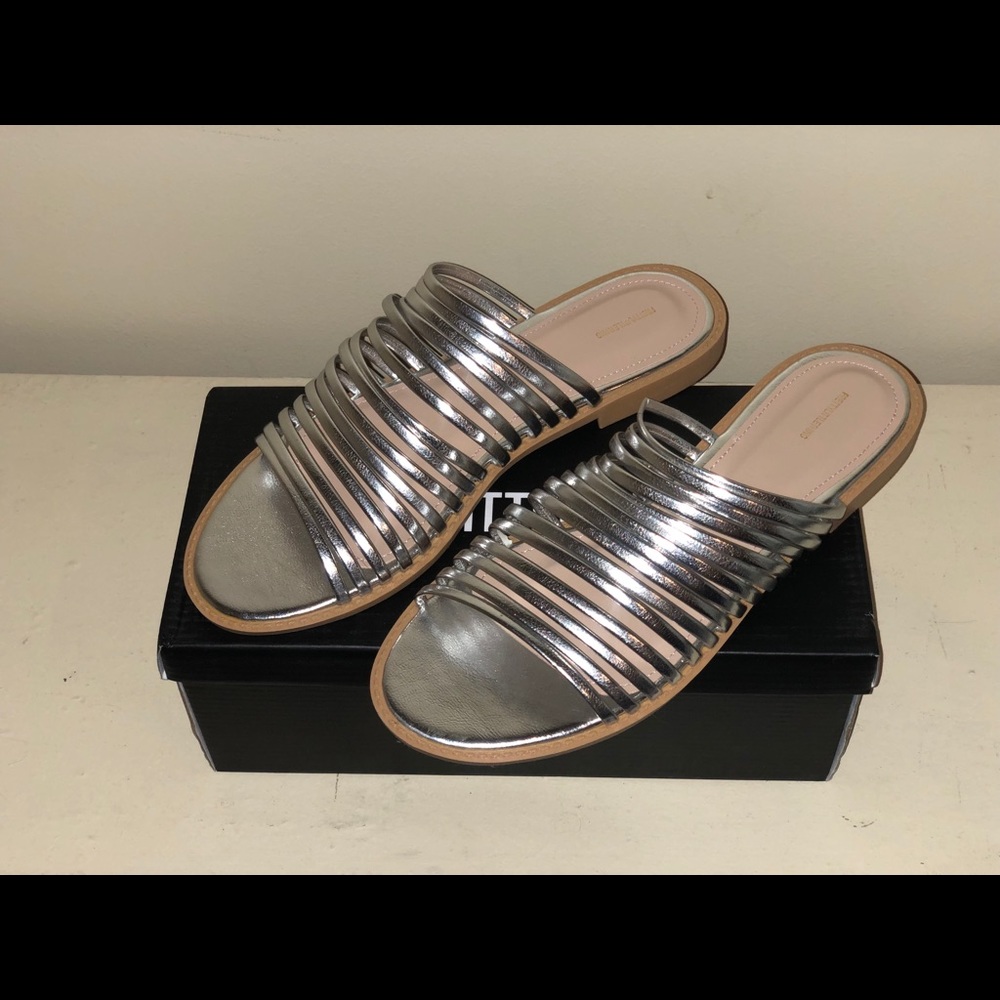 PrettyLittleThing - Silver Strappy Mule Sandal